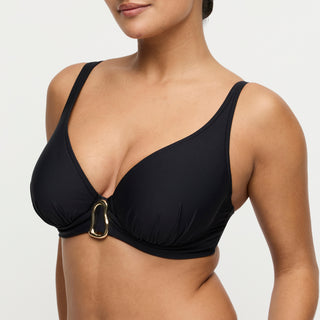 UVITA schwarz Unterlegtes Bikini-Top tief.