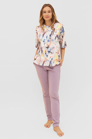 Pants GOTS, pants 1/1, pockets, Lilac