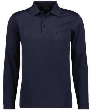 Softknit-Polo mit Brusttasche, Langarm
