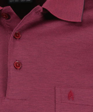 Softknit-Polo mit Brusttasche, Langarm