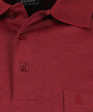 Softknit-Polo mit Brusttasche, Langarm