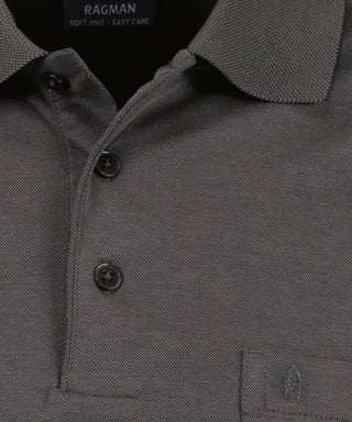 Softknit-Polo mit Brusttasche, Langarm