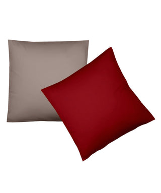 G-604158 | lech w | fleuresse | Edel Flanell Wendebettwäsche Rot und Grau - elegantes Fischgrät-Muster |  0427 ROT-TAUPE  | 100% Baumwolle | 4043202604955