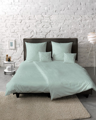 G-009100 | colours | fleuresse | Einfarbige Mako Satin Bettwäschegarnituren in Aqua Blau |  6078 AQUA  | 100% Baumwolle | 4043202467208