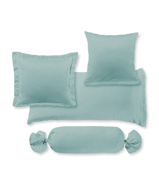 G-009100 | colours | fleuresse | Einfarbige Mako Satin Bettwäschegarnituren in Aqua Blau |  6078 AQUA  | 100% Baumwolle | 4043202467208
