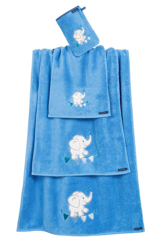 Kinderfrottier, Luxus Baumwolle, Elefant, blau