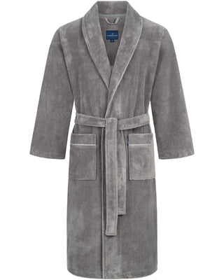 Morgenstern Bademantel Herren Schalkragen, Multifaser, BO, terra/graubraun, M