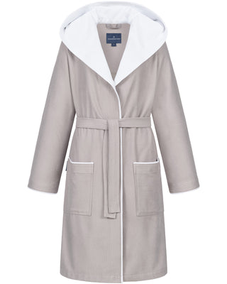Morgenstern Bademantel Damen Kapuze, leicht, Skylight, RONJA, taupe, M