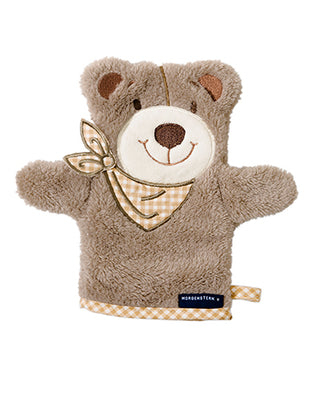 Morgenstern Waschhandschuh Figur Bär aus Microfaser blau