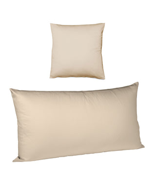 S-603089 | lech | fleuresse | Flanell Kissenhülle uni beige mit buntgewebtem Fischgrät |  0007 BEIGE  | 100% Baumwolle | 4043202456448