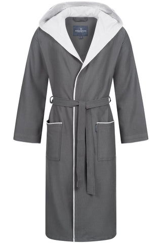 Morgenstern Bademantel Herren Kapuze, leicht, Skylight, RON, anthrazit