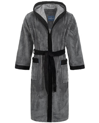 Morgenstern Bademantel Herren Kapuze, Multifaser, Elio 2, anthrazit