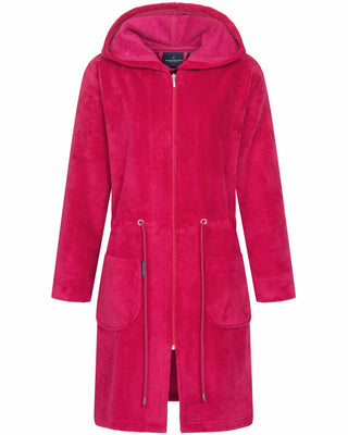 Morgenstern Bademantel Damen Reißverschluss, Kapuze, Lisa, cyclam