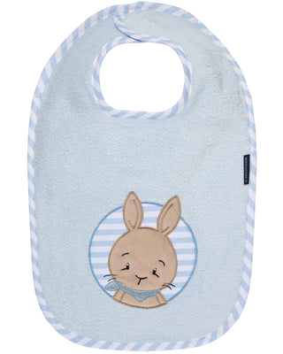 Kinderlätzchen,Luxus Baumwolle, HASE, blau