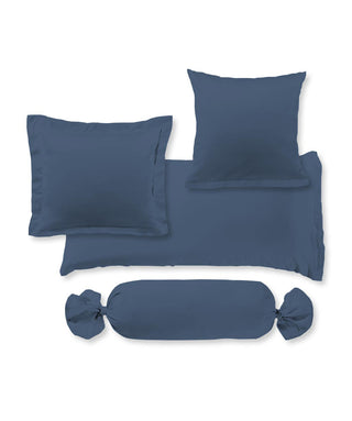 S-009100 | colours | fleuresse | Kissenbezüge aus MAKO SATIN Jeansblau |  6073 DENIM  | 100% Baumwolle | 4043202416206