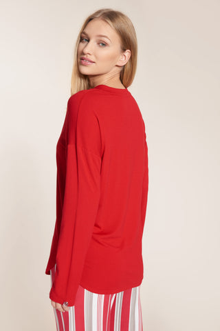Shirt, 1/1 sleeve, round neck,, Red