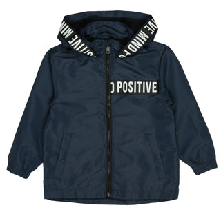 Jacket with contrasting wording