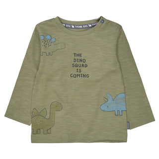 Long-sleeved shirt with dinosaur prints