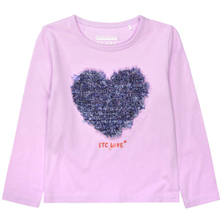 Long-sleeved shirt with flower appliqué