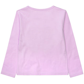 Long-sleeved shirt with flower appliqué