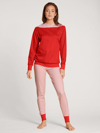 DAMEN Pyjama mit Bündchen
