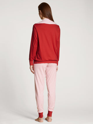 DAMEN Pyjama mit Bündchen