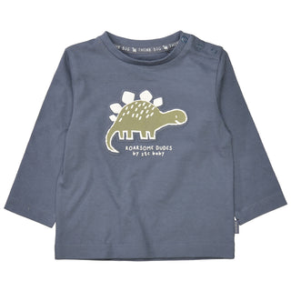 Long-sleeved shirt with dinosaur appliqué