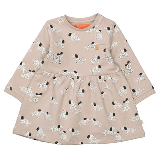 Sweat dress with all-over dog print