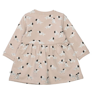 Sweat dress with all-over dog print