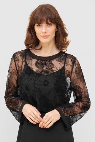 Nd, 1/1 sleeve, round neck, Black