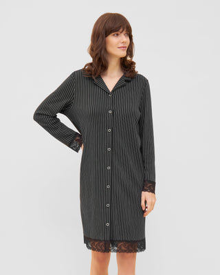 Nd, 1/1 sleeve, lapel collar, butto, Stripe Black