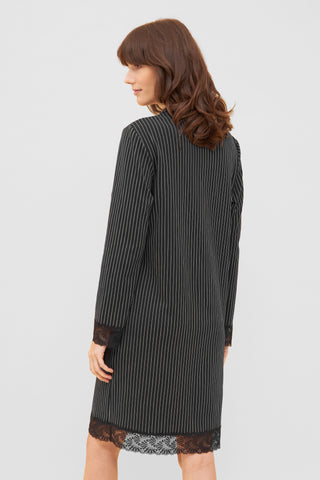 Nd, 1/1 sleeve, lapel collar, butto, Stripe Black