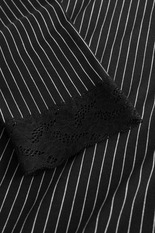 Nd, 1/1 sleeve, lapel collar, butto, Stripe Black