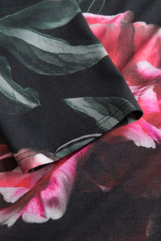 Py, 1/1 sleeve, pants 1/1, v-neck, Black Print