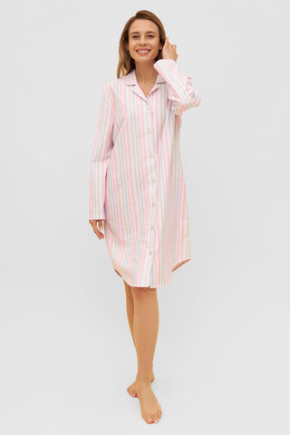 Nd, 1/1 sleeve, button-through, lap, Stripe