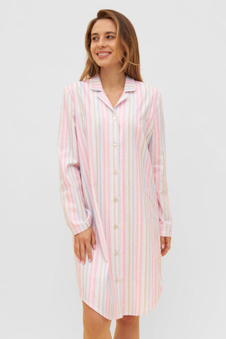 Nd, 1/1 sleeve, button-through, lap, Stripe