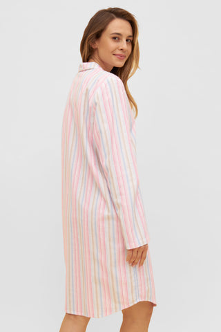 Nd, 1/1 sleeve, button-through, lap, Stripe