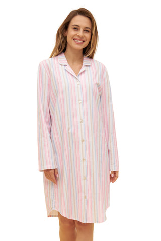 Nd, 1/1 sleeve, button-through, lap, Stripe