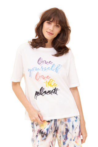 Shirt, GOTS, 1/2 sleeve, round neck, White
