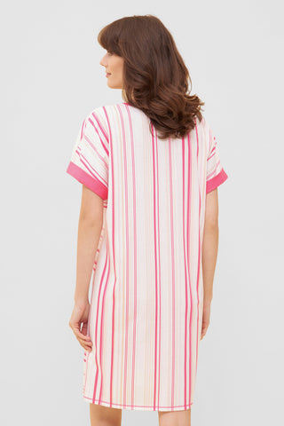 Nd, 1/2 sleeve, v- neck, Stripe