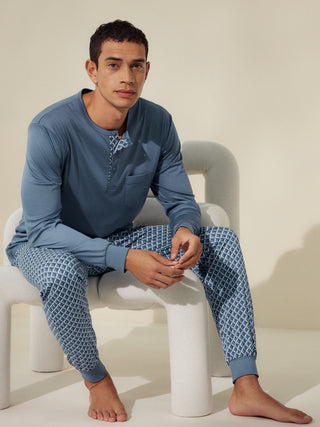 HERREN Pyjama mit Bündchen
