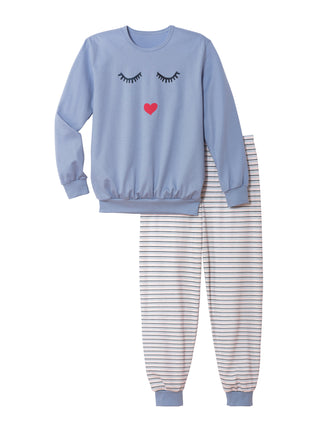 MÄDCHEN Pyjama mit Bündchen