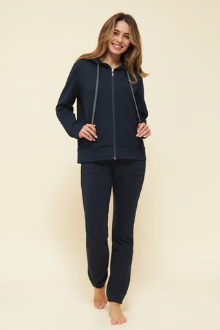 Pants GOTS, 1/1, pockets, cuffed, Navy