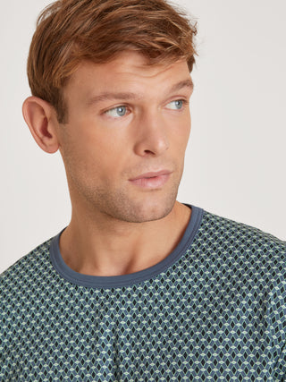 HERREN Pyjama mit Bündchen, vintage indigo