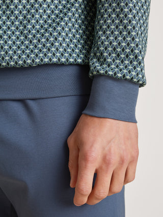 HERREN Pyjama mit Bündchen, vintage indigo