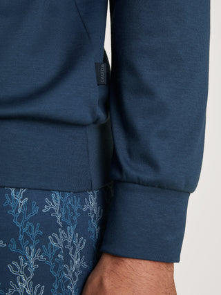 HERREN Pyjama mit Bündchen, insignia blue