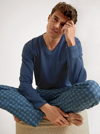 HERREN Pyjama, insignia blue