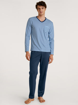 HERREN Pyjama, cascade blue