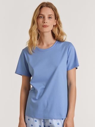 DAMEN Shirt kurzarm, hydrangea blue